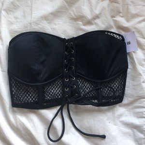 Urban outfitters black mesh bandeau